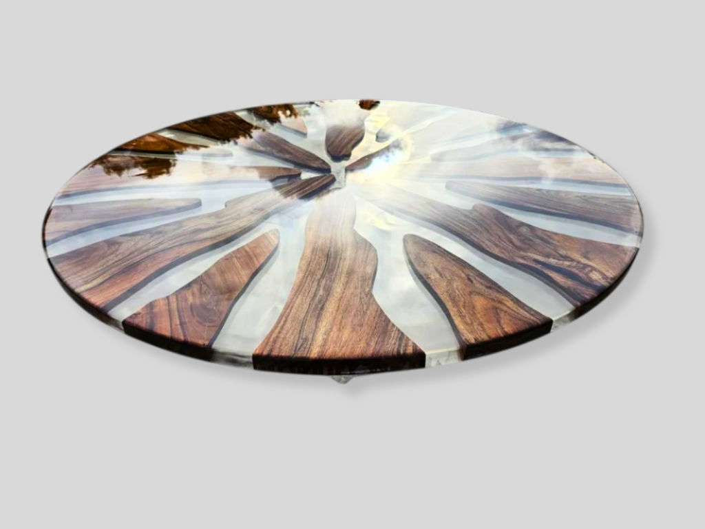 Round Wood Epoxy Resin Table Top – Custom Sizes Available